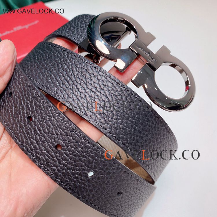 Copy Ferragamo Reversible Leather Strap Black Clasp